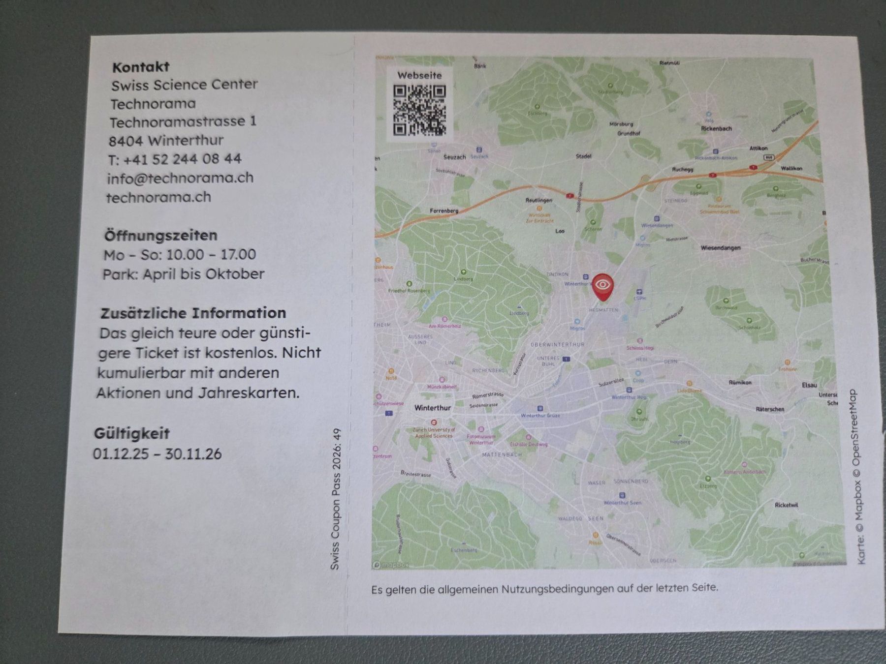 Gutscheine: Technorama 2für1 – Neu und originalverpackt aus Oberlunkhofen von Nunziogogo 1