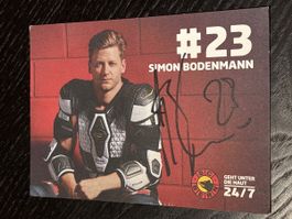 Autogrammkarte Simon Bodenmann SC Bern 2016/2017
