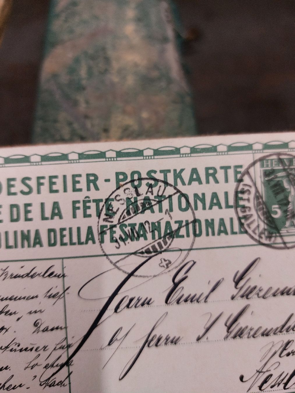 Cartoline postali: Postkarte Bundesfeier 1912 – Usato da Ganterschwil venduto da HeidiuPeter 4