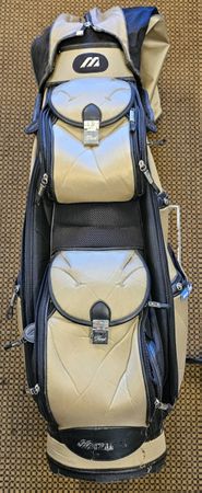 Mizuno Golfbag Cartbag Beige Schwarz viele Fächer gebraucht