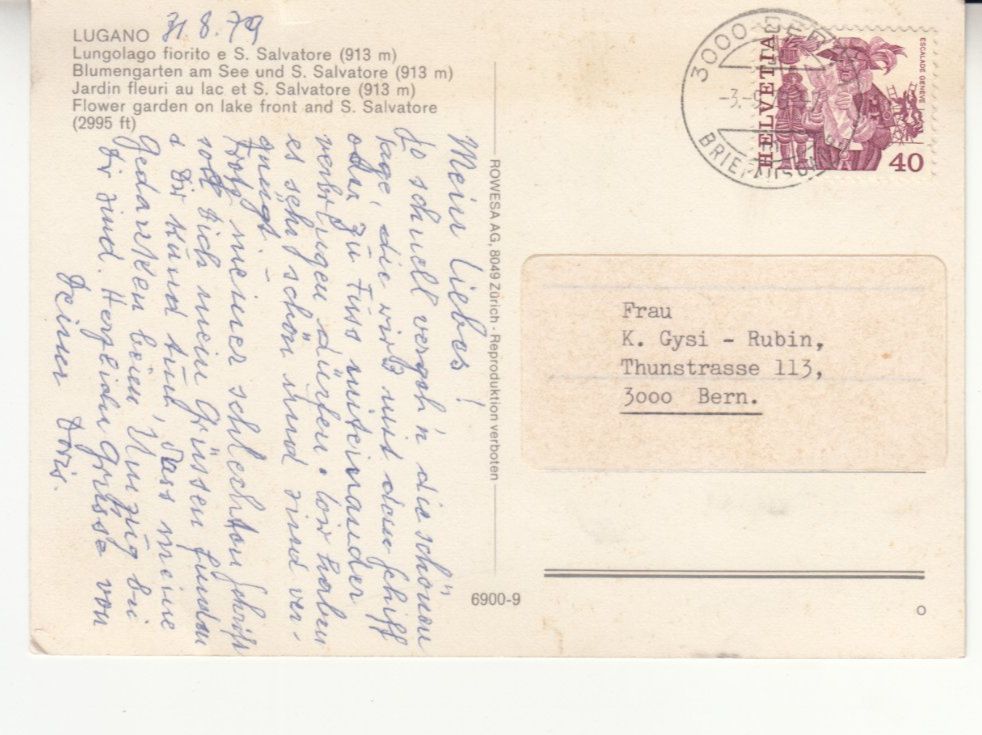 Cartes postales: Lugano 1979 – D'occasion à Bürglen TG par StampGraf 1