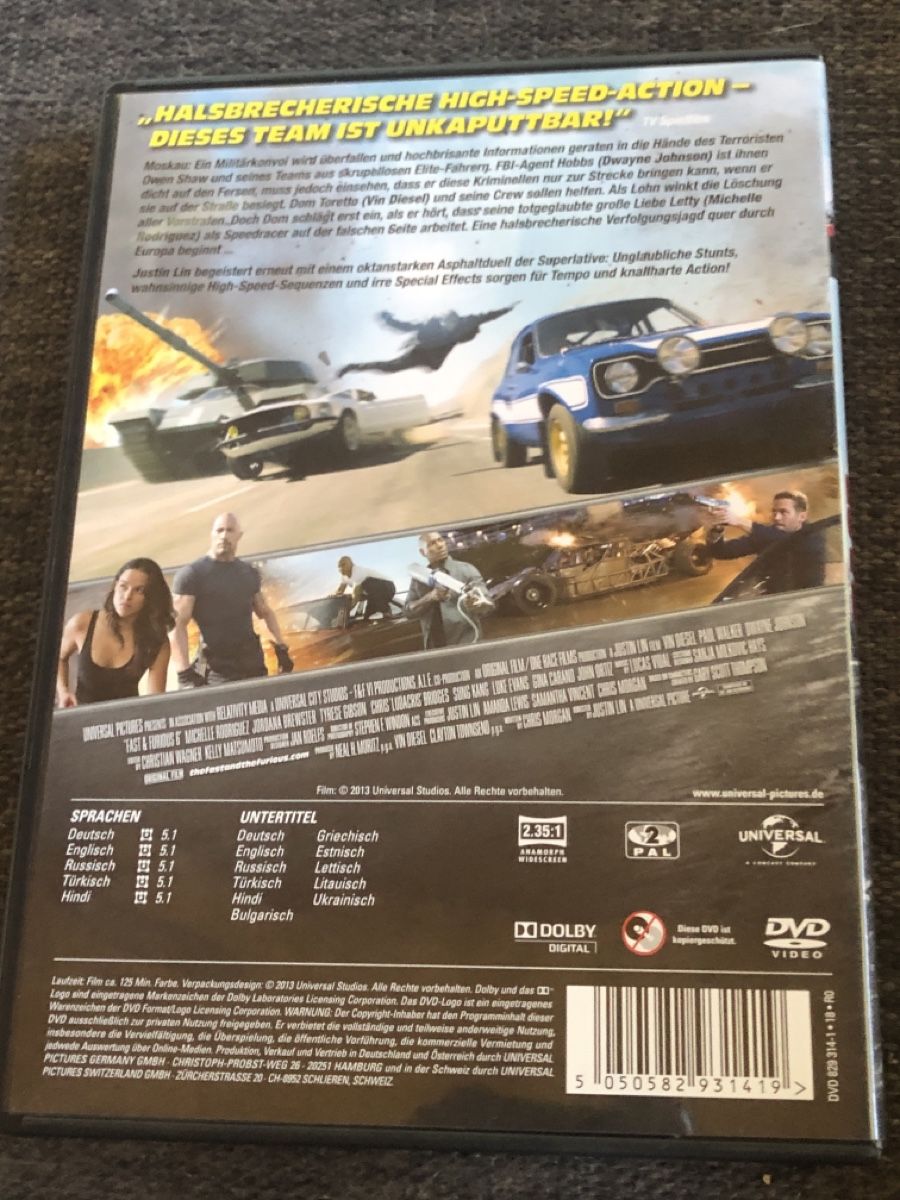 Tutti i DVDs: DVD, FAST & FURIOUS 6 – Usato da Balsthal venduto da Katzenfan99 1