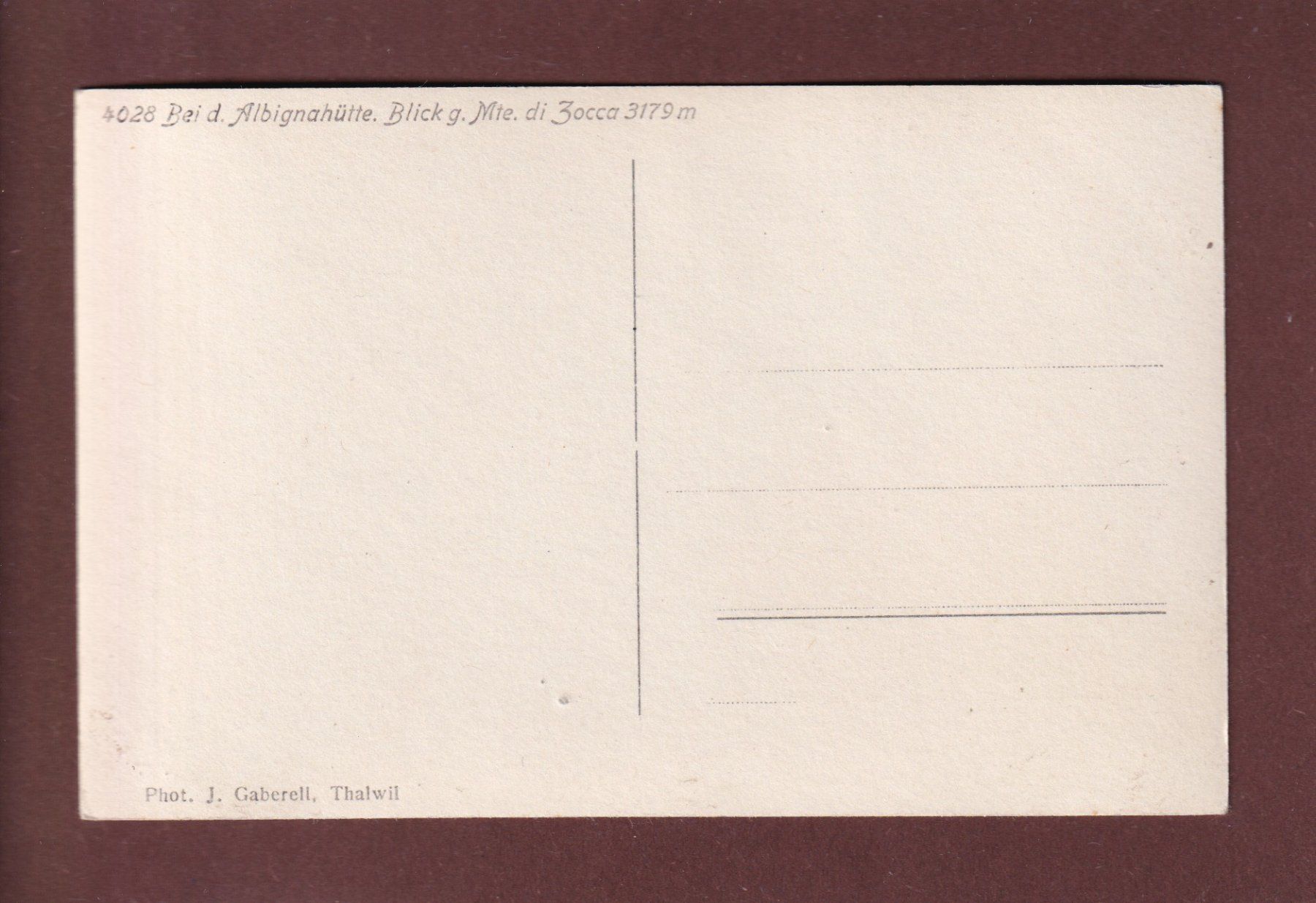 Cartoline postali: Bei ALBIGNAHÜTTE - Monte di Zocca – Usato da Pully venduto da nicecards 1