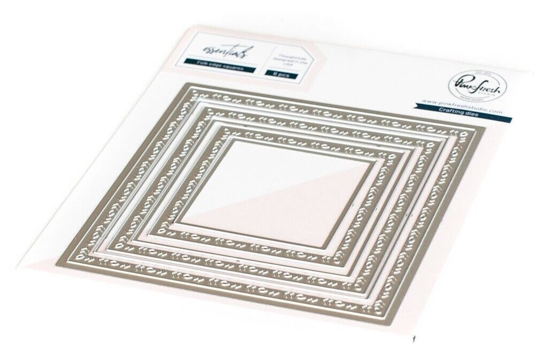 Sciablone: Pinkfresh 6er Set Dies **Folk Edge Squares** – Nuovo e nell'imballaggio originale da Rubigen venduto da rofi100