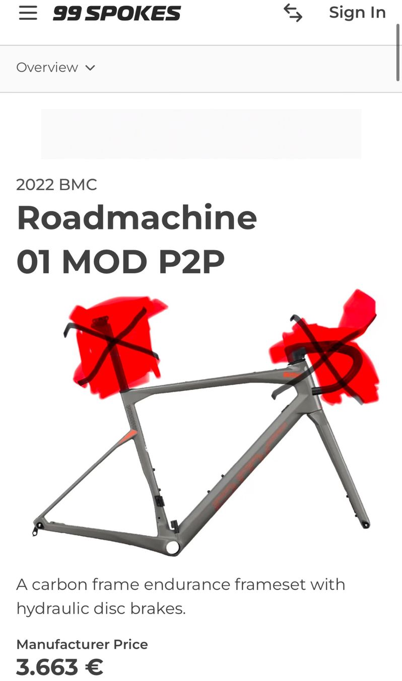 BMC Ersatzteile: BMC Roadmachine 01 ONE Mod Rahmen / Frame. – Gebraucht aus Zürich von benoitZH
