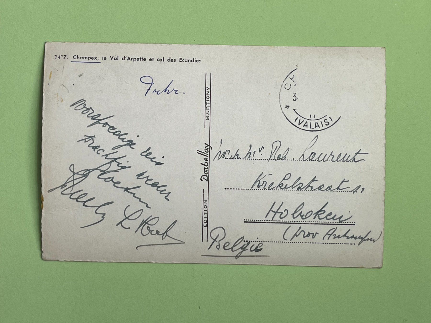Cartoline postali: Champex, le Val d'Arpette et col des Ecandier – Usato da Steg VS venduto da danwer74 1
