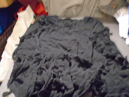 T-Shirt ca. Grösse M, schwarz, durchsichtig, Zötteli