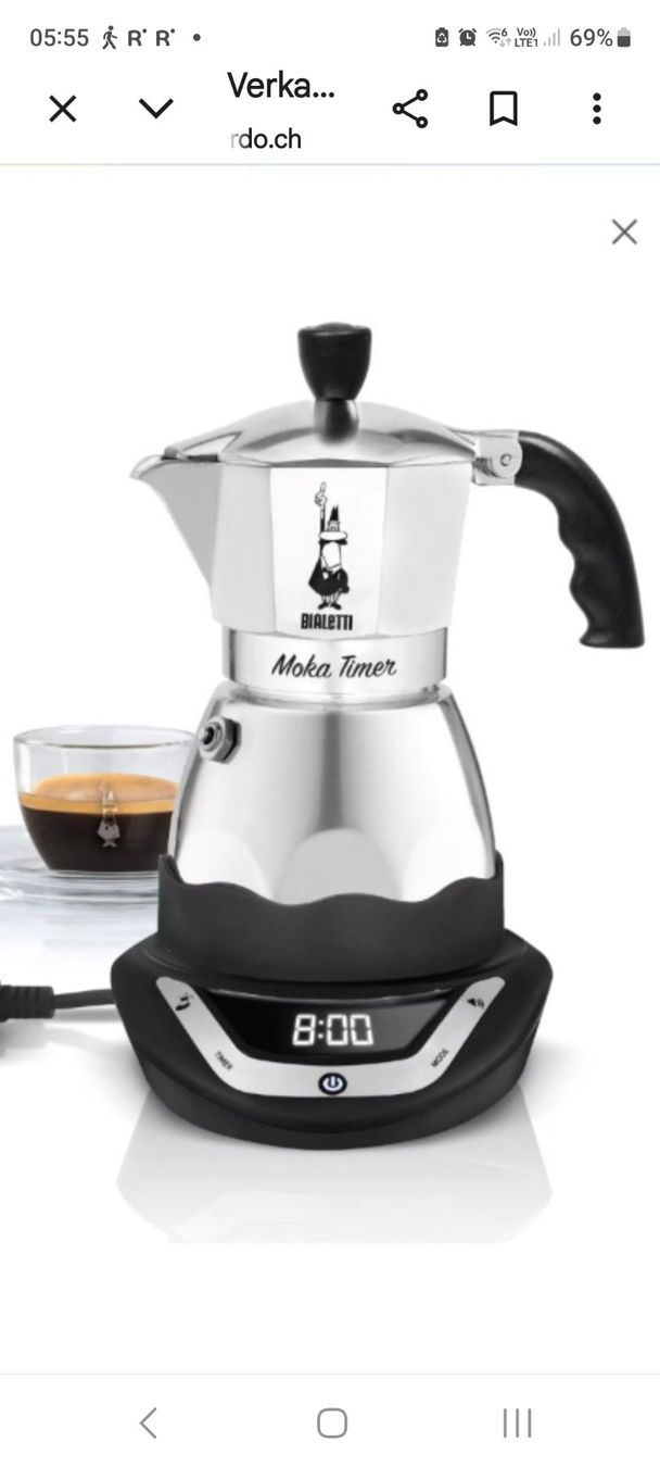 Bialetti Kaffeemaschinen & Espressomaschinen: Bialetti easy Timer 6 Tassen – Gebraucht aus Wittenbach von 125133