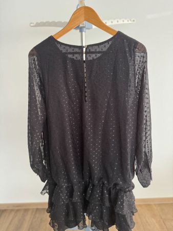 Robe noire à pois scintillants NAVY, élégante et chic T.2