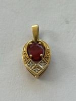 Gold Anhänger mit Rubin und Diamanten, neuwertig!