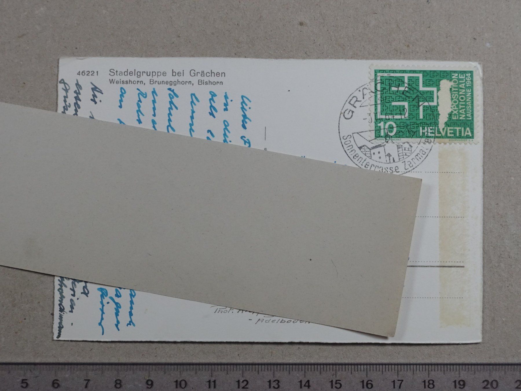 Cartoline postali: Grächen, Stadelgruppe, 1964 – Usato da Lenzburg venduto da fh1 1