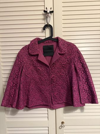Ermanno Scervino Blazer Gr. 38 Pink Spitzen-Look Frühlingsja