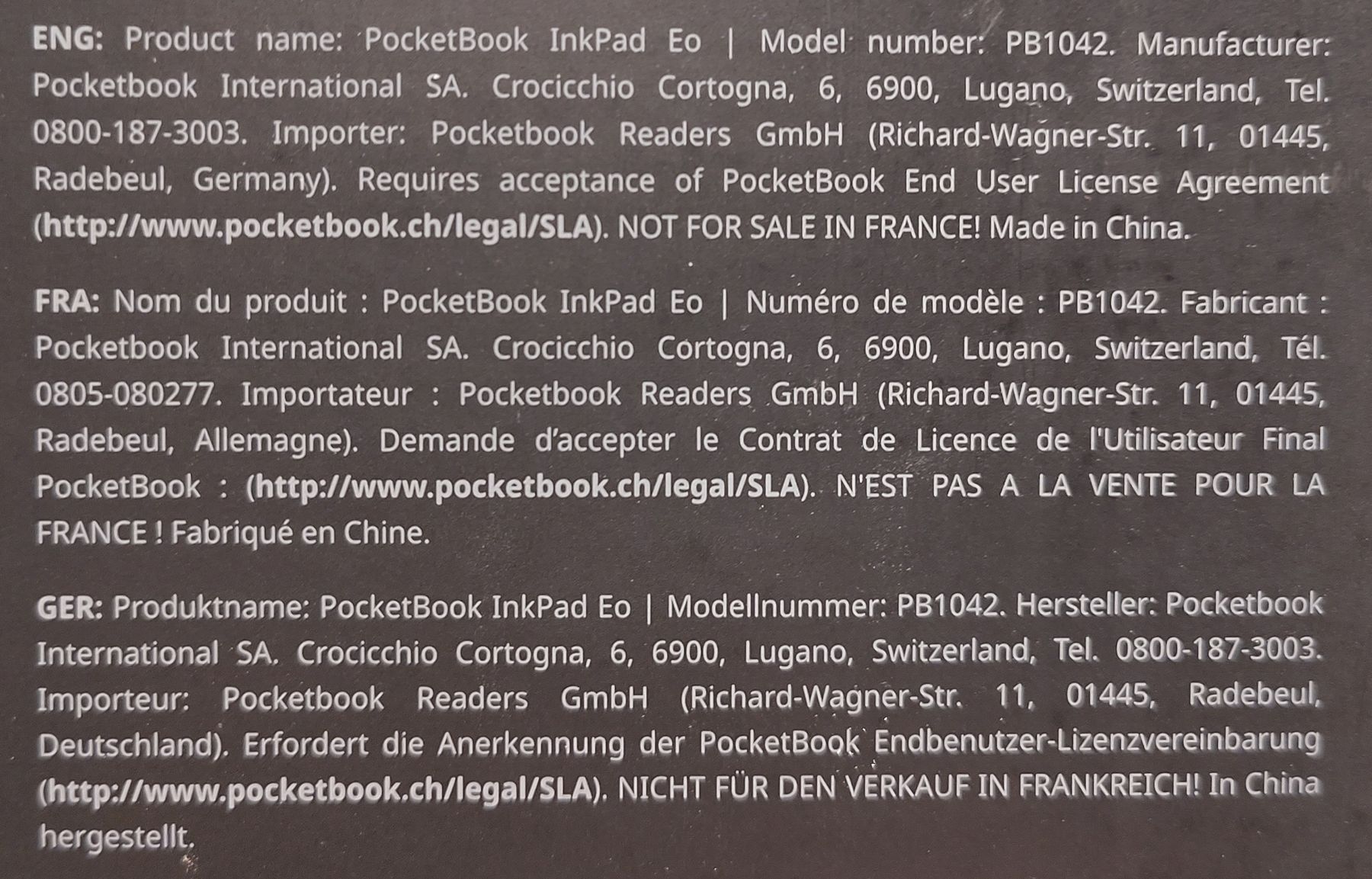 PocketBook Tablettes PC: PocketBook InkPad Eo – Neuf (Voir description) à Zürich par Kerzhakov 3