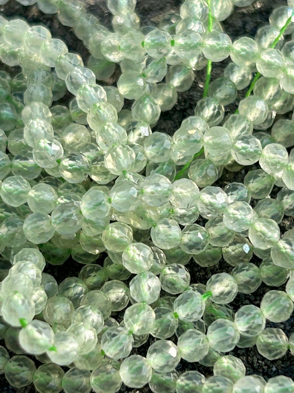 Pietre preziose: Strang echte facettierte prehnite Kugeln 2 mm – Nuovo e nell'imballaggio originale da Niederrohrdorf venduto da Ytobi 2