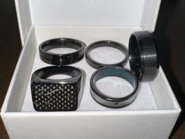 5er Set Herren Ringe, Edelstahl