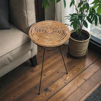 Rattan Beistelltisch, cooler Vintage Look - Top Zustand!