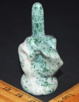 Deko Heilstein A-597 – Mittelfinger – Green Spot Jade –5x2,5