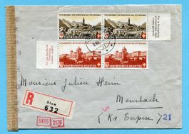 Zensurbrief von Sion nach Membach (Belgien) 1943