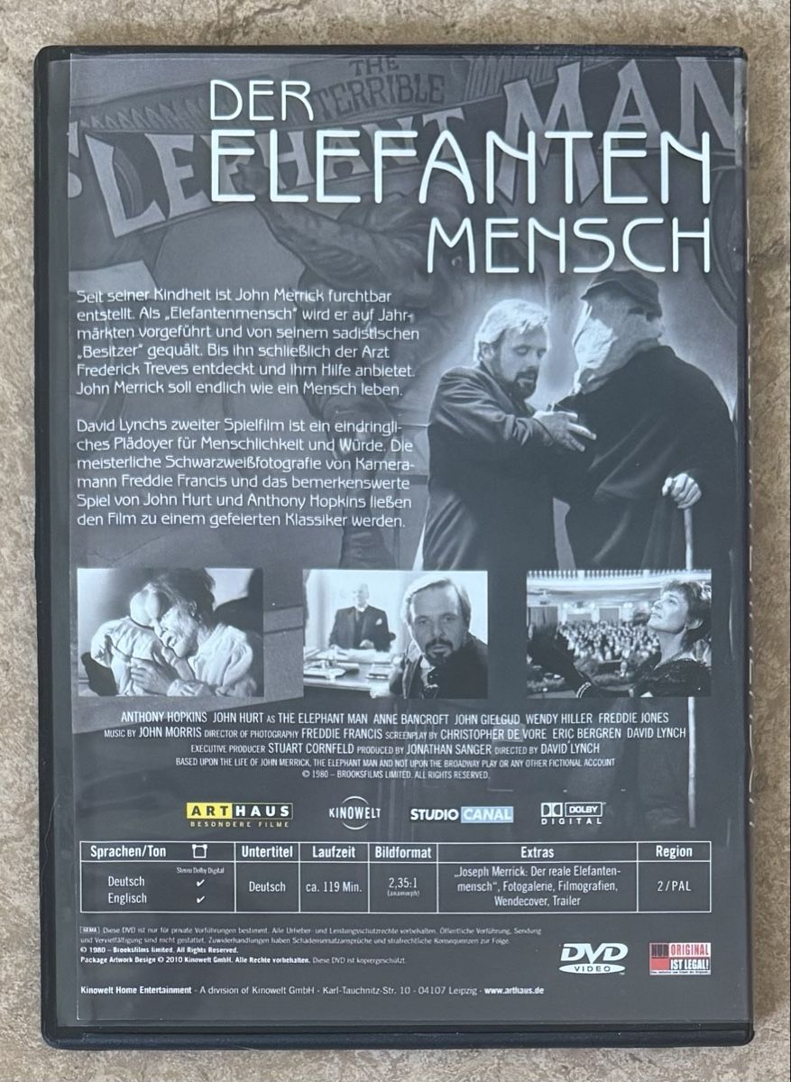 Tutti i DVDs: DER ELEFANTEN MENSCH – Nuovo (secondo la descrizione) da Dietikon venduto da AndreaSch01 1
