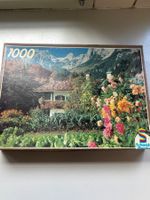 Schmidt Puzzle 1000 Teile Sommerhaus Bergsee Blumen, komp...
