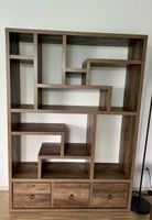 Brown Wooden Bookshelf / Storage Unit with Drawers