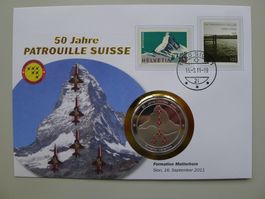 2011 Numisbrief "Matterhorn" 50 Jahre Patrouille Suisse