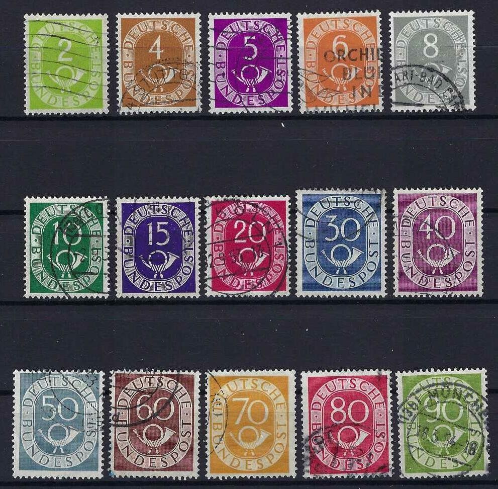 Tutti i francobolli: BRD Posthorn-Serie 1951 gest. – Usato da Hitzkirch venduto da walti1959