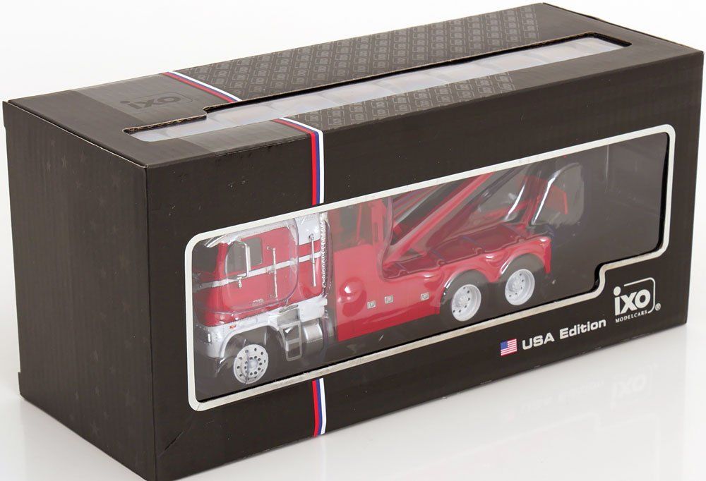 Freightliner Modellautos: Freightliner FLA LKW Abschlepper 1987 rot / weiss       1:43 – Neu und originalverpackt aus Gerlafingen von espero88 9