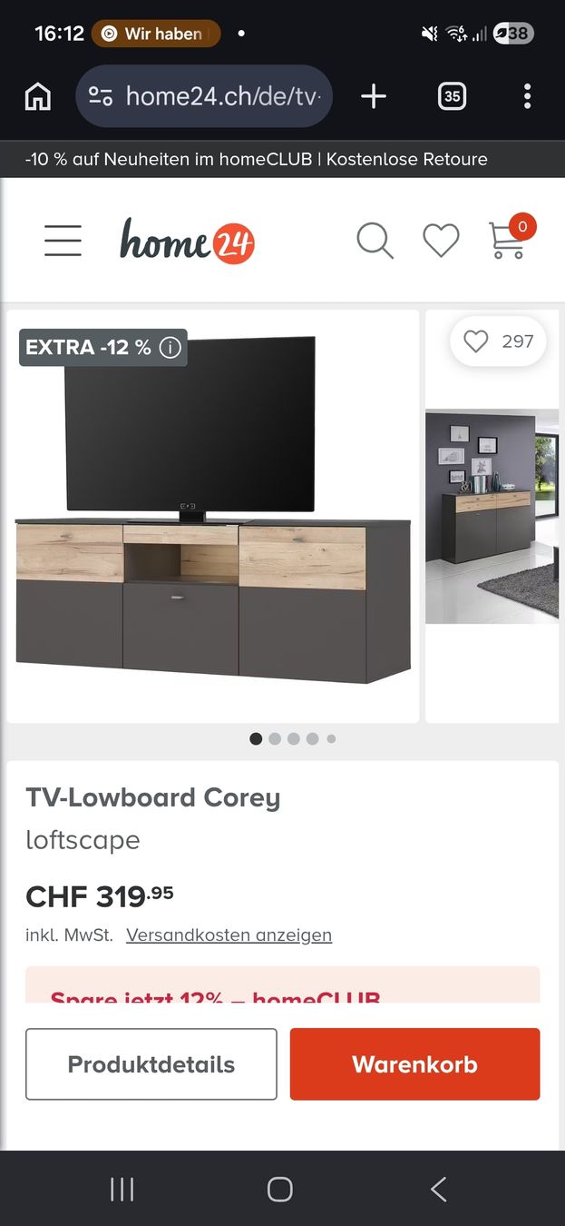 Mobili TV: TV-Lowboard Corey – Nuovo (secondo la descrizione) da Herisau venduto da schieman12 5