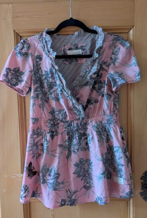 Odd Molly, Bluse, kurzärmlig, Gr. 1, rosa gemustert
