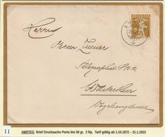 1912, Brief als Drucksache von Amsteg - Winterthur, sehr gut