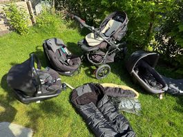 Kinderwagen inkl. Maxicosi mit Isofixstation und Kindersitz