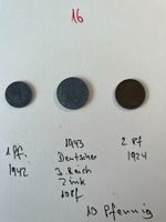 1 Pfennig 1942, 10 Pfennig 1943, 2 Pfennig 1924