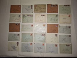 Lot von 25 historischen Umschlägen aus den 1930er Jahren – P