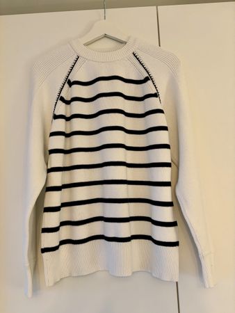 M&S Collection Pullover gestreift Weiss/Dunkelblau Grösse M