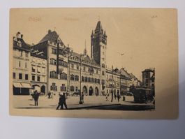 Postkarte Basel Rathaus guter Zustand Tram RZ