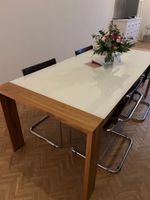 Table de salle à manger bois et verre état impeccable