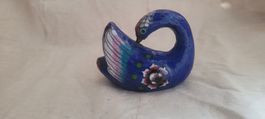 Cygne bleu en émail cloisonné, ancien