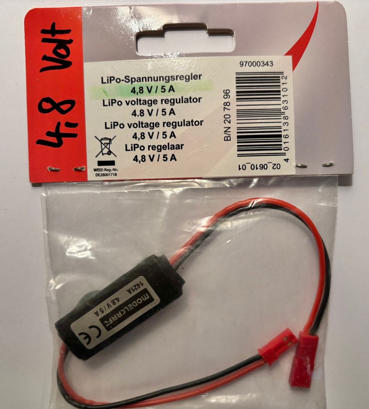 Elektronikbauteile: 2 Lipo-Spannungsregler. 1x 4.8 Volt, 1x 6 Volt – Neu und originalverpackt aus Rothrist von Modelfan 1
