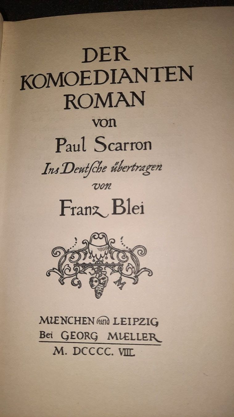 Libri: DER KOMÖDIANTEN-ROMAN – Usato da zürich venduto da gabab 2