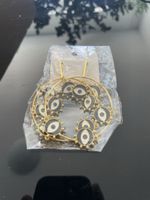 Neue goldfarbene Ohrringe mit Auge Anhänger, Sommer