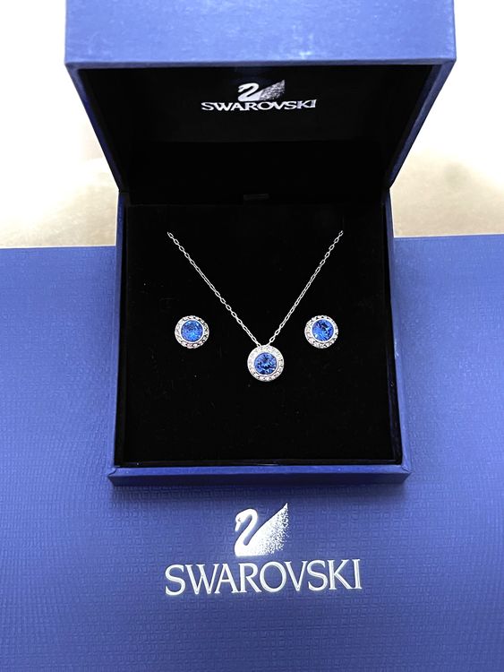 Verwunderlich Ohrringe Swarovski Blau Ebenbild