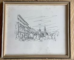 Zeichnung Treupha Baden AG, datiert 1967, mit Rahmen