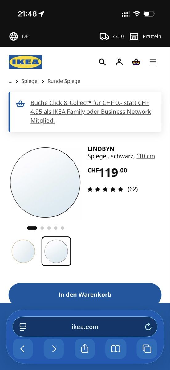 Specchi: Runder Spiegel 110cm – Nuovo (secondo la descrizione) da Liestal venduto da stoja94 1