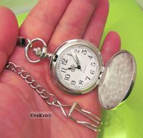 Taschenuhr silber glänzend inkl. Kette u. Springdeckel NEU