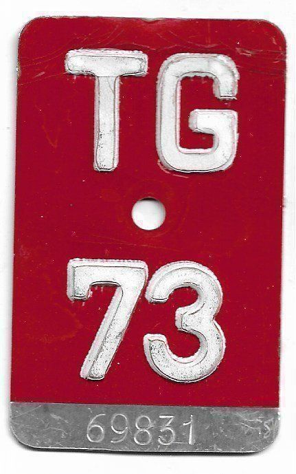 Insegne: Velonummer Thurgau TG 73 – Usato da Bülach venduto da anska