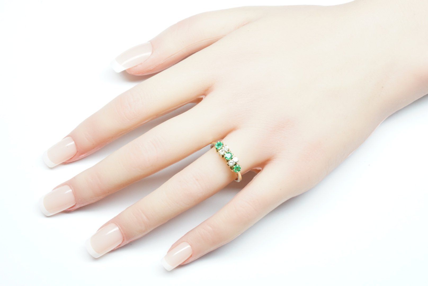 Anelli: Fingerring 14k mit Smaragden und Diamanten – Usato da Bülach venduto da Re-Jewelled 5