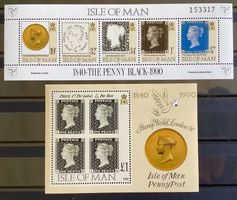 1990 Insel Man - GB - 100 Jahre Briefmarken Block 12-13 **