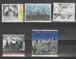 Schweiz, Lot mit 5 gestempelten Briefmarken = anschauen   (7