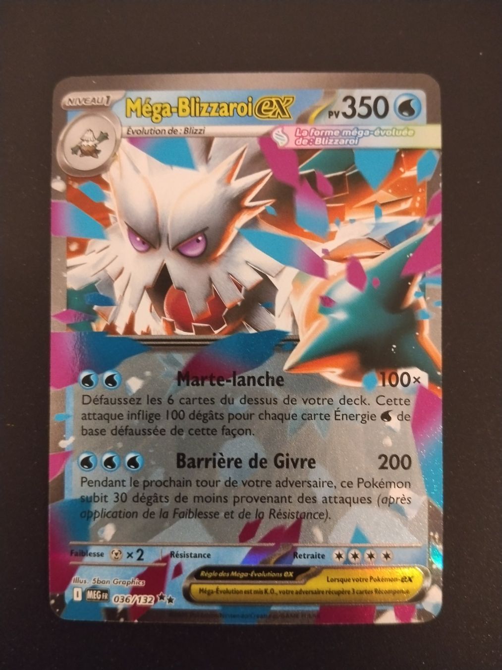 Pokémon Carte collezionabili: Pokémon Méga-Evolution: Méga-Blizzaroi Ex 036/132 FR – Usato da Palézieux-Village venduto da oufoux08